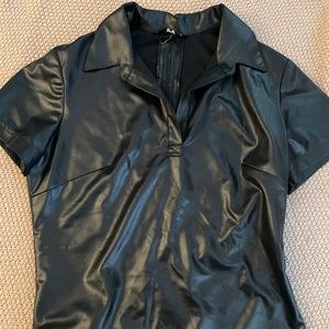 Black leather shirt